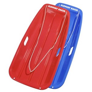 Slippery Racer Downhill Sprinter Flexible Kids Toddler Plastic Cold-Resistant Toboggan Snow Sled with Pull Rope and Handles -35 Inch- (2 Pack) - 1 of 4