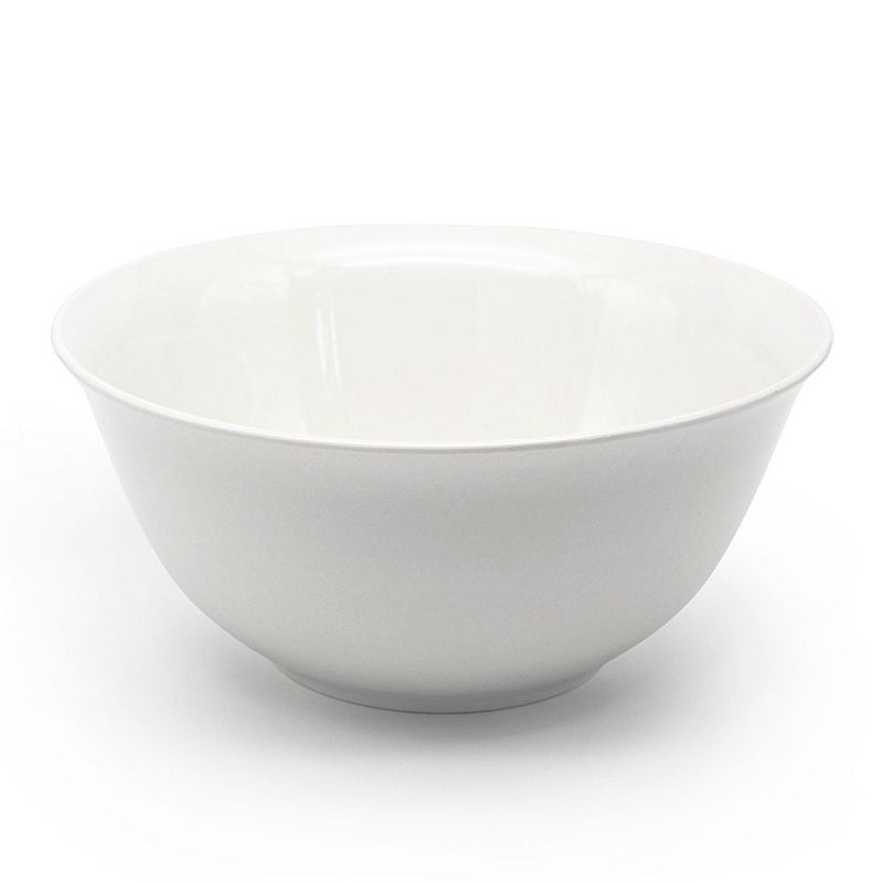 Kook Ceramic Salad Serving Bowls, 3.75 Qt, Set of 2,White, 3 of 5