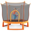 6 FT Toddlers Trampoline with Safety Enclosure Net and Ocean Balls, Orange - ModernLuxe - 4 of 4