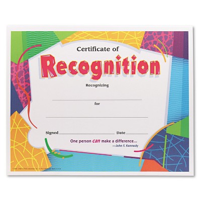 Trend Certificate of Recognition Awards 8-1/2 x 11 30/Pack T2965