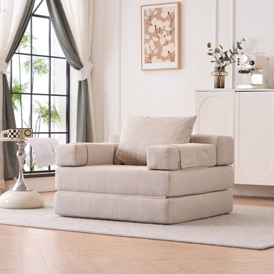 FERPIT 3-in-1 Convertible Sleeper Sofa Chair with Pillow, Adjustable Foldable Accent Chiar, Modern Upholstered Lounger for Living Room and Bedroom