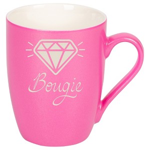 100 North Sparkling Diamond 10 Ounce Pink Metallic Finish, Comfortably Fits Your Hands, New Bone China Coffee Tea Cup Mug, Bougie - 1 of 1