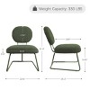 Art Leon Fabric Upholstered Armless Accent Chair with Colored Iron Legs - 4 of 4