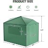 Outdoor Greenhouse, 6 x 8 ft Portable Walk-In Greenhouse with Roll-Up Zipper Entry Door and Roll-Up Side Windows, Instant Pop-Up Canopy - 4 of 4