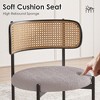 Okak Set of 2/4 Upholstered Rattan Back Round Dining Chair with Metal Legs,Armless Accent Dining Chairs for Dining Room,Kitchen - 4 of 4
