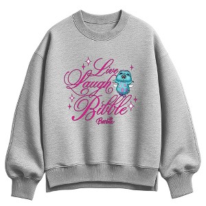 Women's Barbie Live Laugh Bibble Oversized Fleece Crew Sweatshirt