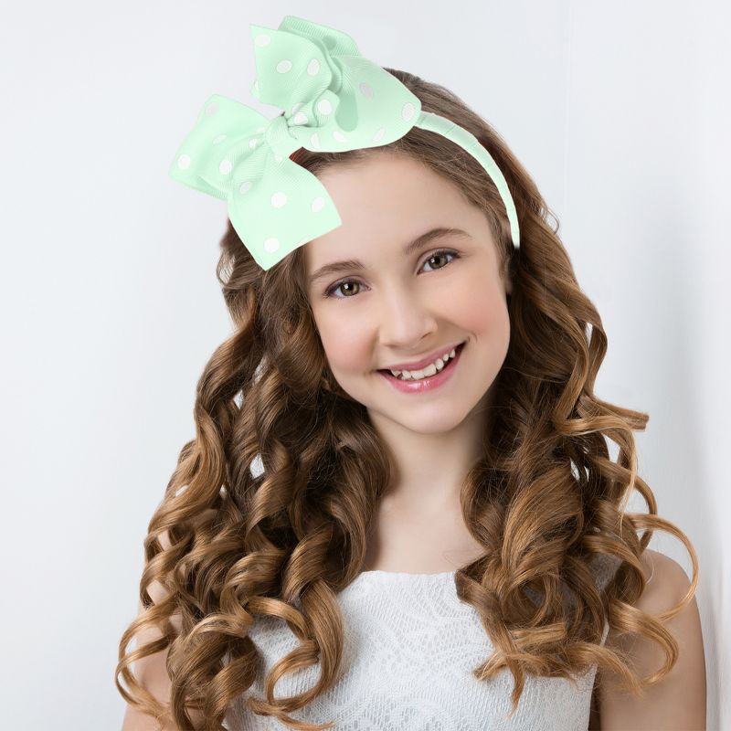 Unique Bargains Polka Dot Bow Headband Fashion Cute Polyester Hairband for Teenager 6.7x4.7 Inch, 5 of 7