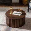 27.5" Modern Round Lift-Top Coffee Table with Storage, Solid Wood Frame End Table for Living Room, No Assembly Required-Panipeachy - 2 of 4