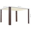 vidaXL Outdoor Gazebo, Poly Rattan and Powder-Coated Steel Frame, Sliding Canopy, Water-Resistant, Roomy Size - Brown and Cream - 4 of 4
