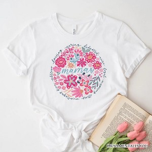Inspiring Floral Mama T-Shirt, White, Black and Natural Boho Tee for Strong and Loving Mothers| OrnamentallyYou - 1 of 4