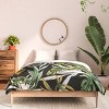 Deny Designs 3pc Full/Queen Marta Barragan Camarasa Dark Watercolor Jungle Comforter and Pillow Sham Set Green: Abstract Design, Machine Washable - 3 of 4
