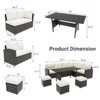 homfan Outdoor Patio Furniture Set 7 Piece, Wicker Sectional Sofa with Washable Cushions, Ottomans, and Coffee Table, Conversation Set - 3 of 4