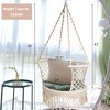 Costway Hanging Hammock Chair Macrame Swing Hand Woven Cotton Backrest - 3 of 4