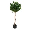 Sapphtopaz Faux Topiary Ball Tree Artificial Tree, Faux Plants Indoor with Wood Trunk, Room Decor for Home, Porch - 3 of 4
