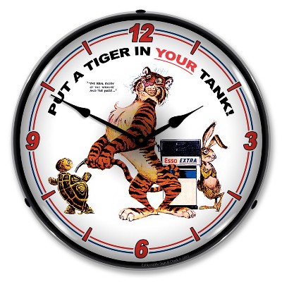 Collectable Sign & Clock | Esso Tiger LED Wall Clock Retro/Vintage, Lighted