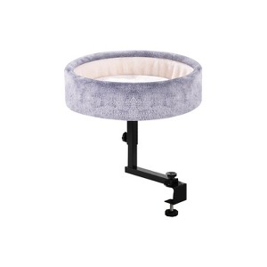 Itopfox Cat Desk Bed with 360° Rotation & Adjustable Height, Soft Faux Fur Mat, Supports 44 lbs Modern Indoor Cat Nest for Office Desks & Game Tables - 1 of 4
