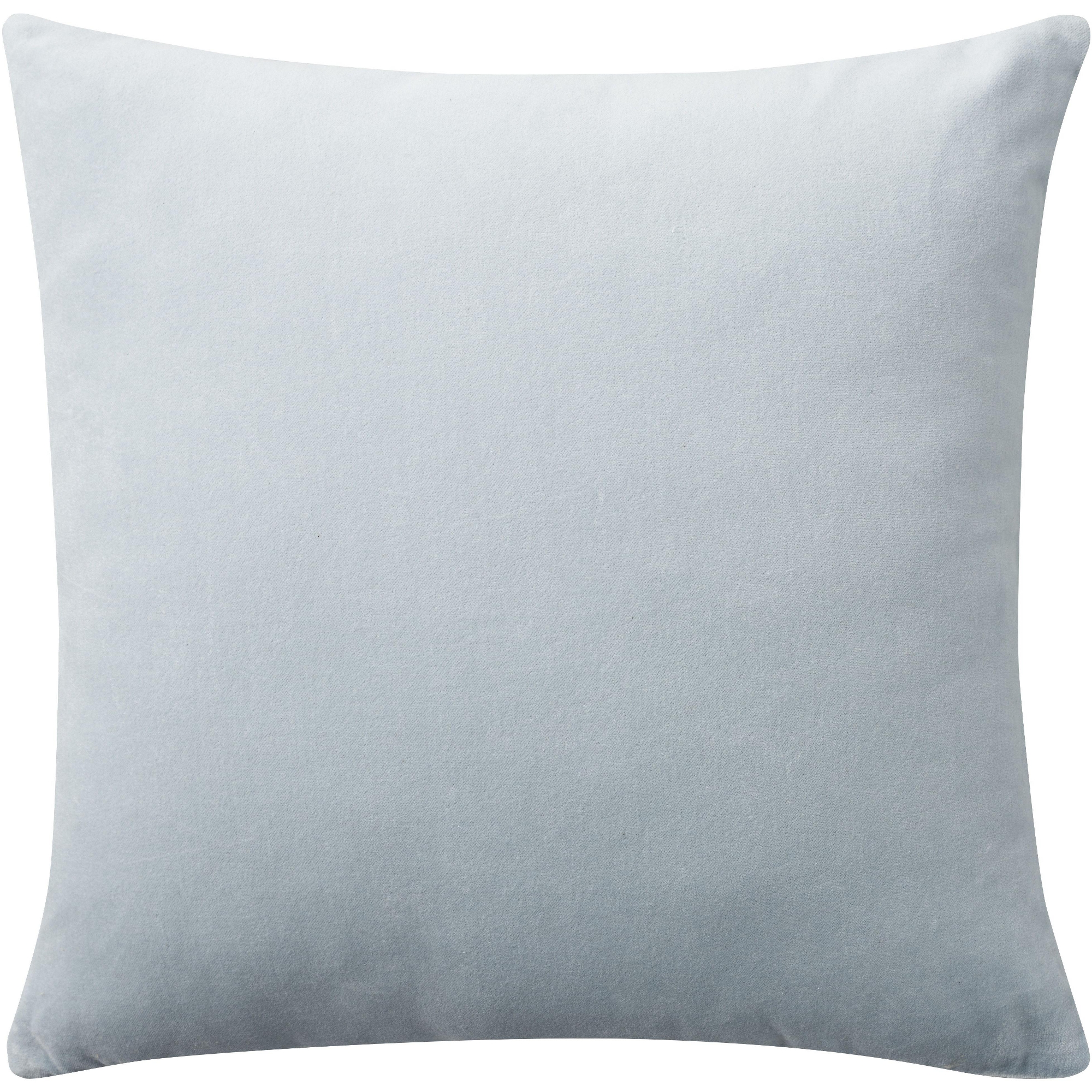Mina Victory Sofia Solid Reversible Velvet 20" x 20" Blue Indoor Throw Pillow