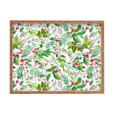Ninola Design Christmas Nature Botanical Rectangular Tray -Deny Designs