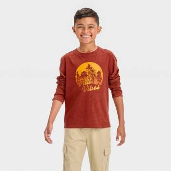 Boys' Long Sleeve 'Fall Vibes' Graphic T-Shirt - Cat & Jack™ Orange
