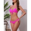 INSPIRE CHIC Women's Knot Twist Halter Double Straps Tie Back Bra Triangle Bottoms Swimwear Bikini Sets 2 Sets - 2 of 4
