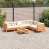 vidaXL 7 Piece Patio Sofa Set with Cushions Wax Brown Solid Wood Pine - Wax Brown - 3 of 4