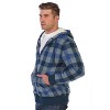 Gioberti Men's Checkered Flannel Hoodie Jacket with Faux Shearling Lining - 3 of 4