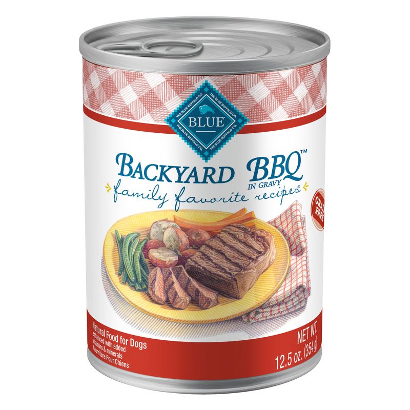 Blue Buffalo Family Favorite Recipes In Gravy with Beef Wet Dog Food Backyard BBQ - 12.5oz, 1 of 12