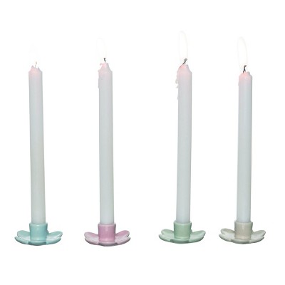 Transpac Ceramic Daisy Candle Holder Set of 4 Easter Home Decorations