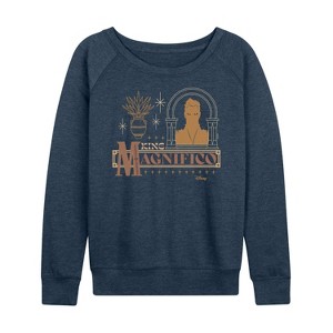 Women's - Disney - King Magnifico Lightweight French Terry Wide Neck Long Sleeve Shirt - 1 of 4