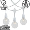 Novelty Lights 100 Feet Heavy Duty Light Strings and Sets with 80 Suspended E17 Sockets, White Wire PVC Stringer, 15" Spacing, Non-Connectable - 2 of 4