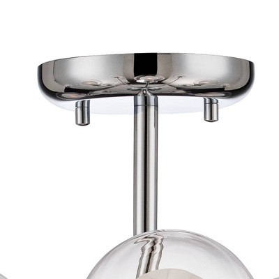 Chrome 15-Light Sputnik Ceiling Fixture with Frosted Glass Shades