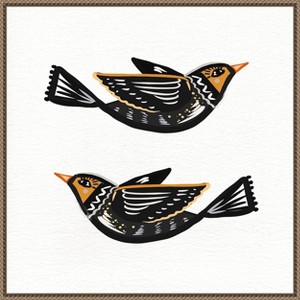 Amanti Art Migration Folk Birds by Ani Del Sol Canvas Wall Art Print Framed 22 x 22-in. - 1 of 4