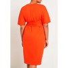 ELOQUII Women's Plus Size Cross Front Flutter Sleeve Dress - 4 of 4