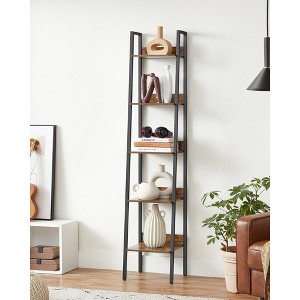 5-Tier Narrow Bookshelf, Ladder Bookcase Shelf for Home Office, Living Room, Bedroom, Kitchen - 1 of 4