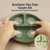 3-Pack Prep Suction Plates with Lids, 100% Silicone Baby Plates with Lid, BPA-Free Kids Divided Toddler Plates - 3 of 4