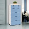 YIYIBYUS 5-Tire Modern Freestanding Plastic Cabinet with 6-Drawers and 4-Wheels, Pink - 2 of 4
