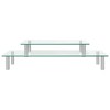 Aghana Digitals Transparent Glass 2-Tier Monitor Riser with Keyboard Storage, Ergonomic Height for - 3 of 4