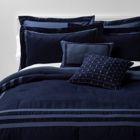 Navy blue store king comforter set