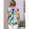 INSPIRE CHIC Women's Casual V Neck Floral Roll Up Long Sleeve Chiffon Button Down Fashion Blouses - 4 of 4