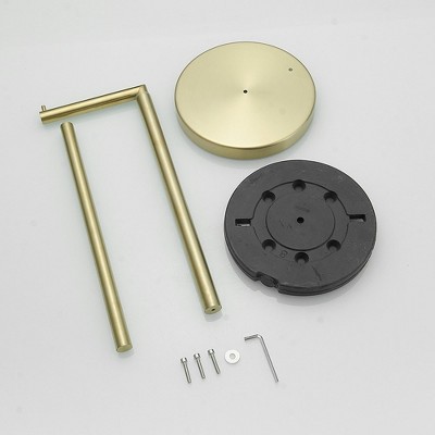 Brushed Gold Freestanding Toilet Paper Holder with Reserve