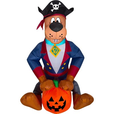 Gemmy Airblown Scooby as Pirate WB, 3 ft Tall, Multicolored