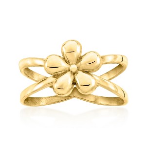 Ross-Simons 18kt Gold Over Sterling Crisscross Flower Ring - 1 of 4