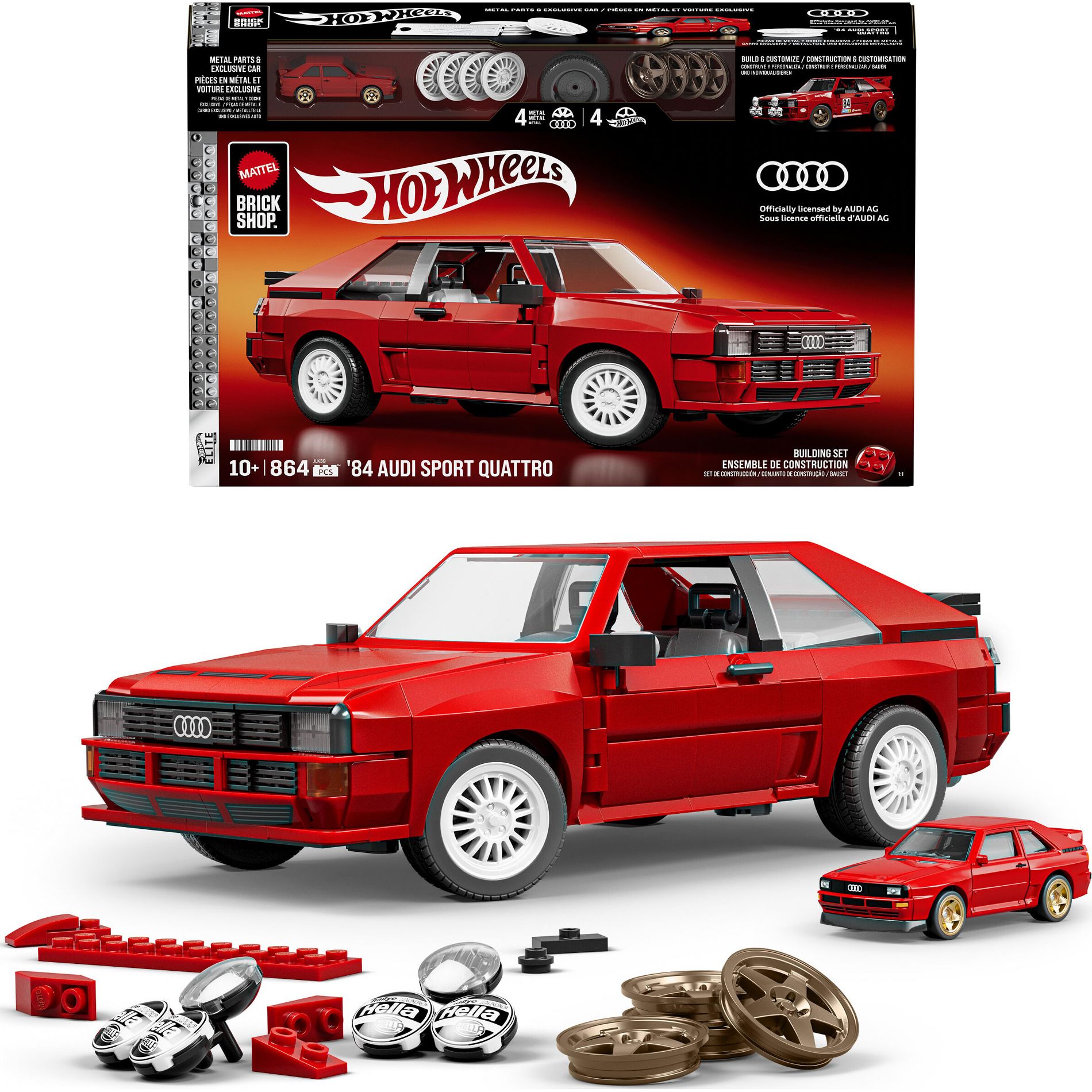 Mattel Brick Shop Hot Wheels Audi S Building Toy Kit 864pc, for Collectors