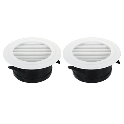 Unique Bargains ABS Plastic Adjustable Round with Screen Home Air Vent Cover 2 Pcs