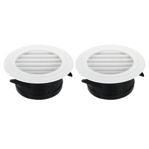 Unique Bargains ABS Plastic Adjustable Round with Screen Home Air Vent Cover 2 Pcs - 1 of 4