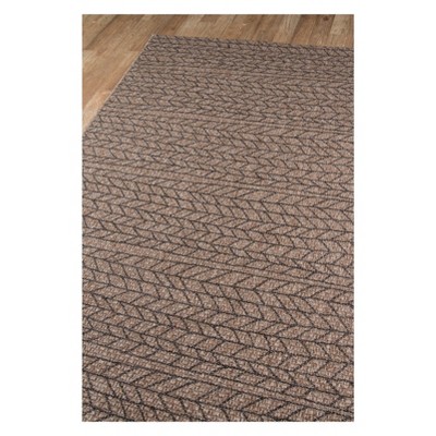 Braided Black Geometric 24" Synthetic Easy-Care Rectangular Rug