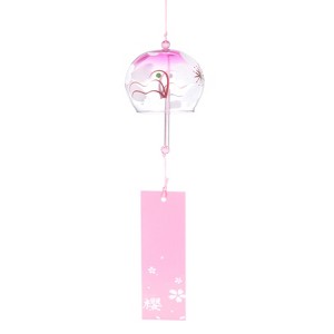 Unique Bargains Glass Outdoor Handmade Style Wind Chimes Gradient Pink 1 Pack - 1 of 4