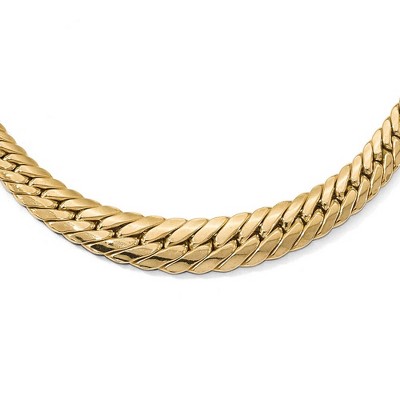 Black Bow Jewelry 14k Yellow Gold Polished Graduated Fancy Link Necklace, 18 Inch