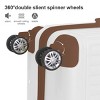 INFURNIC Bag And Luggage Sets 3 Piece Durable Rolling Suitcases with Silent Wheels, Stylish Travel Luggage Suitcase Set, Brown, 20.87"*11.81"*30.31" - 2 of 4