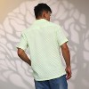 Campus Sutra Men Men's Lime Green  Cubic-Textured Resort Shirt - 4 of 4